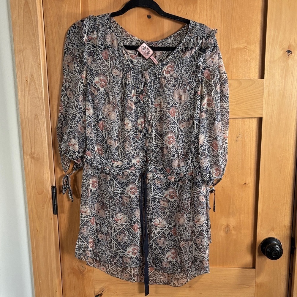 Juicy Couture Black and Pink Patterned Tunic